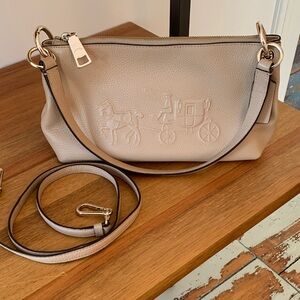 Coach Taupe Leather Crossbody Bag